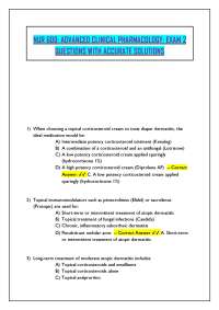 NUR 600: ADVANCED CLINICAL PHARMACOLOGY: EXAM 2 QUESTIONS WITH ACCURATE SOLUTIONS