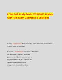 ECON 202 Study Guide 2026/2027 Update with Real Exam Questions & Solutions