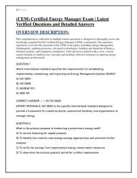 (CEM) Certified Energy Manager Exam | Latest Verified Questions and Detailed Answers