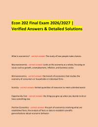 Econ 202 Final Exam 2026/2027 | Verified Answers & Detailed Solutions