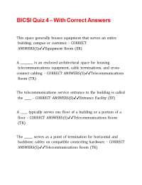 BICSI Quiz 4 – With Correct Answers