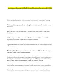 Anatomy and Physiology Test Bank #1 exam 1 Questions And Answers 2025/2026