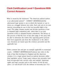 Clerk Certification Level 1 Questions With Correct Answers