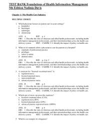Foundations of Health Information Management 5th Edition Test Bank by Nadin Complete Exam