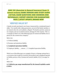 AINS 103 Associate in General Insurance 2025/2026: 3 Versions of Actual Test Banks