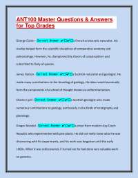 ANT100 Master Questions & Answers for Top Grades