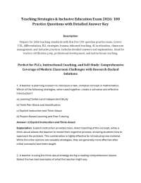 Teaching Strategies & Inclusive Education Exam 2026: 100 Practice Questions with Detailed