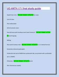 UO ANTH 171 High-Score Q&A Collection Every Student Needs