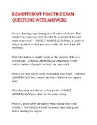 ILEARNTOBOAT PRACTICE EXAM QUESTIONS WITH ANSWERS.
