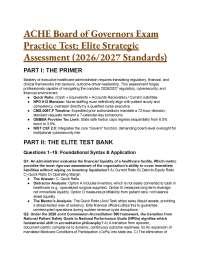 ACHE Board of Governors Exam Practice Test: Elite Strategic Assessment 2026/2027 Standard