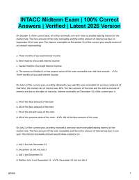 INTACC Midterm Exam 100% Correct Answers | Verified Latest 2026/2027 Version