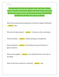 Standard Esthetics Book Test Final Exam 2025/2026: 350 Real Practice Questions Bank
