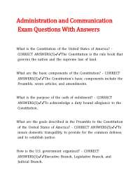 Administration and Communication Exam Questions With Answers.