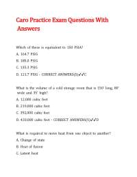 Caro Practice Exam Questions With Answers