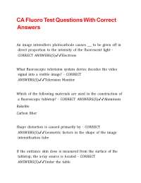 CA Fluoro Test Questions With Correct Answers