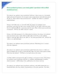 Burns pediatric primary care study guide 3 questions with verified detailed answers