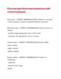 Fluoroscopy final exam questions with correct answers
