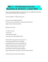 RBC 3 - LD Examples |Correct Questions & Answers | Latest 2026