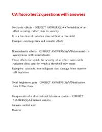 CA fluoro test 2 questions with answers.