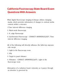 California Fluoroscopy State Board Exam Questions With Answers
