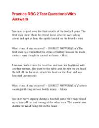 Practice RBC 2 Test Questions With Answers
