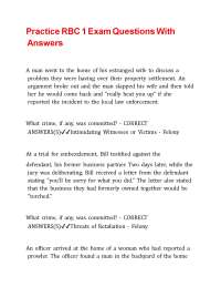 Practice RBC 1 Exam Questions With Answers