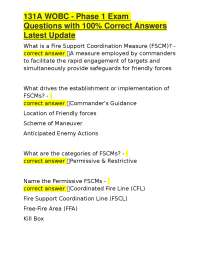 131A WOBC - Phase 1 Exam Questions with 100% Correct Answers Latest Update