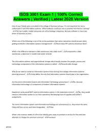 ISDS 3001 Exam 1 100% Correct Answers | Verified Latest 2026/2027 Version