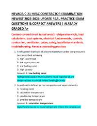NEVADA C-21 HVAC CONTRACTOR EXAMINATION NEWEST 2025-2026 UPDATE REAL PRACTICE EXAM QUEST