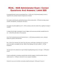 RCAL - NAB Administrator Exam | Correct Questions And Answers | Latest 2026