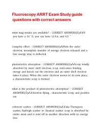 Fluoroscopy ARRT Exam Study guide questions with correct answers