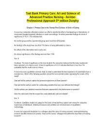 Primary Care Art and Science of Advanced Practice Nursing Test Bank Complete Exam Question
