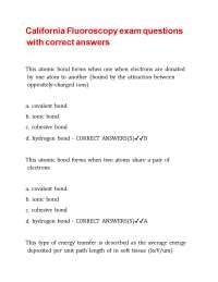 California Fluoroscopy exam questions with correct answers