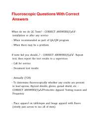 Fluoroscopic Questions With Correct Answers.