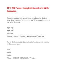 TPC 252 Power Supplies Questions With Answers