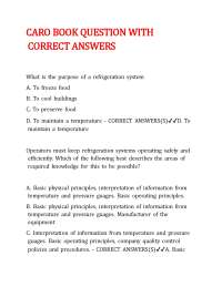 CARO BOOK QUESTION WITH CORRECT ANSWERS ,