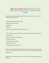 OMVIC Greasy Dealer Exam 2026 /2027 Questions With Correct Verified Answers ( A+ Graded)