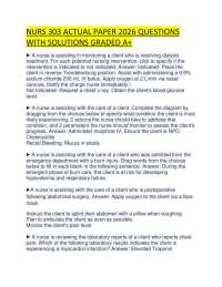 NURS 303 ACTUAL PAPER 2026 QUESTIONS WITH SOLUTIONS GRADED A