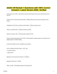 AAAE CM Module 1 Questions 100% Correct Answers | Verified Latest 2026/2027 Version