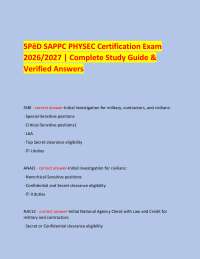 SPēD SAPPC PHYSEC Certification Exam 2026/2027 | Complete Study Guide & Verified Answers