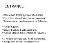 Order of mass for Darlious thanksgiving ceremony on this day as we also thank God