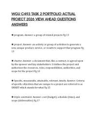 WGU C493 TASK 2 PORTFOLIO ACTUAL PROJECT 2026 VIEW AHEAD QUESTIONS ANSWERS