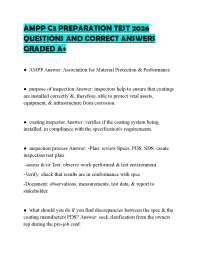 AMPP C3 PREPARATION TEST 2026 QUESTIONS AND CORRECT ANSWERS GRADED A+