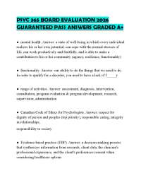 PSYC 365 BOARD EVALUATION 2026 GUARANTEED PASS ANSWERS GRADED A+