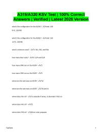 A319/A320 KSV Test 100% Correct Answers | Verified Latest 2026/2027 Version