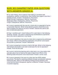 NURS 303 EXAMPREP PAPER 2026 QUESTIONS WITH ANSWERS GRADED A+