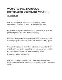 WGU C493 TASK 2 PORTFOLIO CERTIFICATION ASSESSMENT 2026 FULL SOLUTION