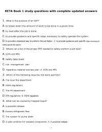 RETA Book 1 study questions with complete updated answers