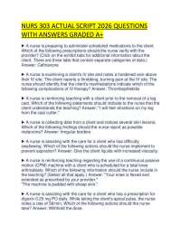 NURS 303 ACTUAL SCRIPT 2026 QUESTIONS WITH ANSWERS GRADED A+
