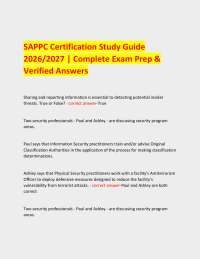SAPPC Certification Study Guide 2026/2027 | Complete Exam Prep & Verified Answers